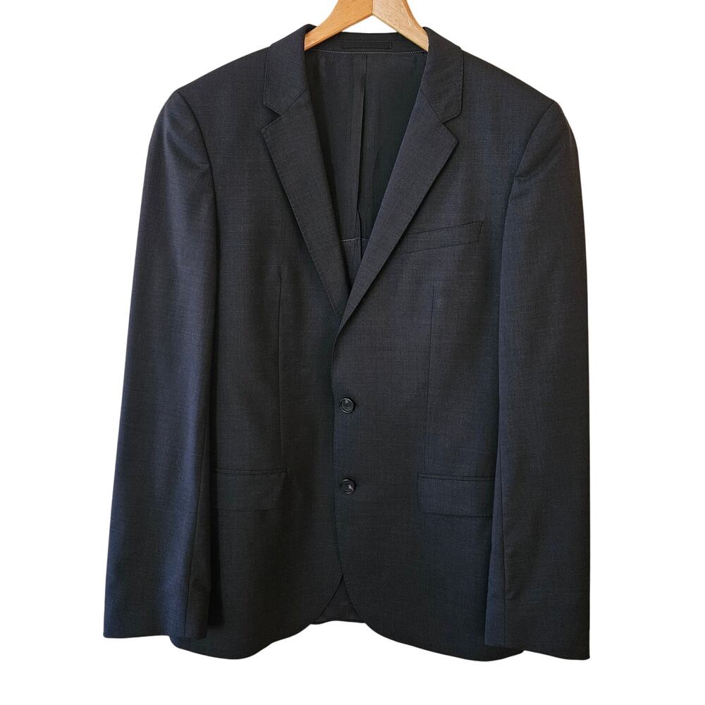 Hugo Boss Men's Slim Fit Wool Sports Coat Size 40L Huge/Genius Stretch Charcoal